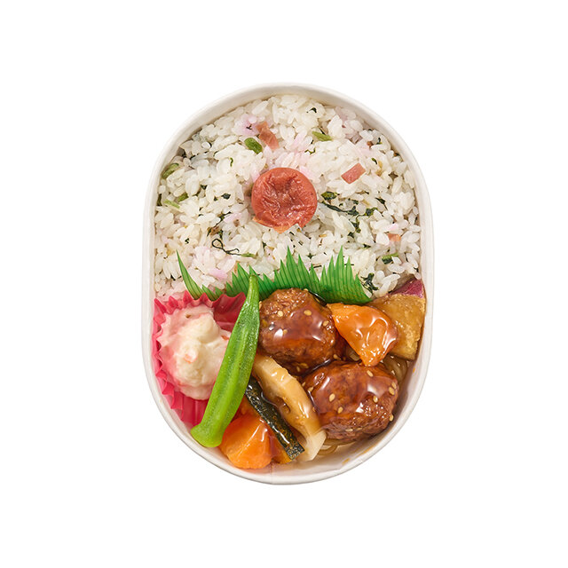 肉団子の和風あん＆梅野沢菜ご飯わっぱ弁当