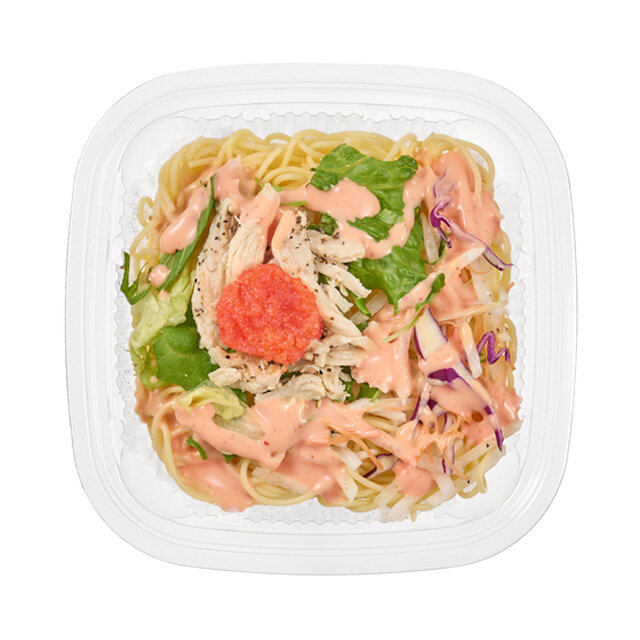 チキンと野菜の冷製パスタ