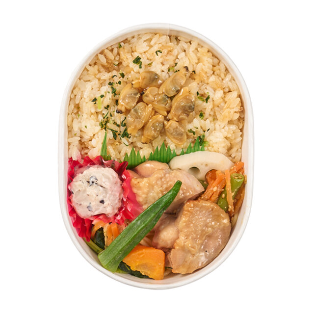 鶏の柚子胡椒焼き＆あさりのせご飯わっぱ弁当