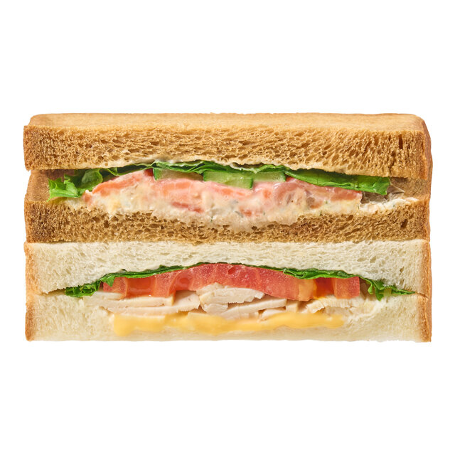 カフェサンド　サーモンクリームチーズ＆スモークチキン