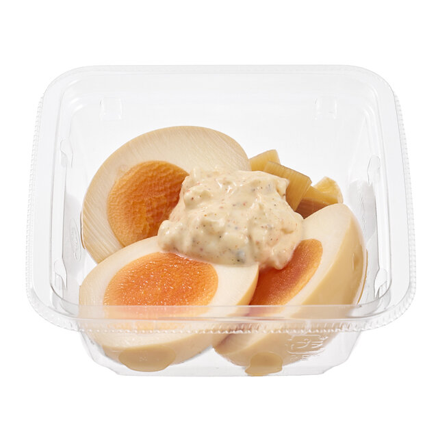たんぱく質が摂れる！半熟煮たまご＆メンマ（京七味入りマヨソース