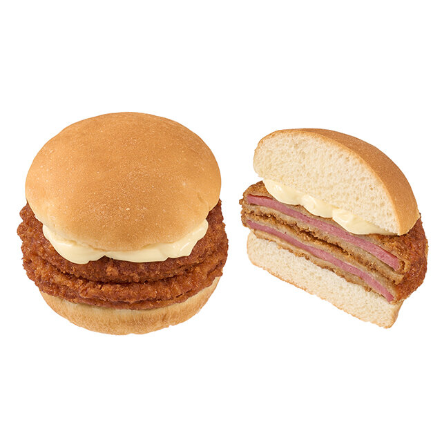 200g超！ダブルハムカツバーガー