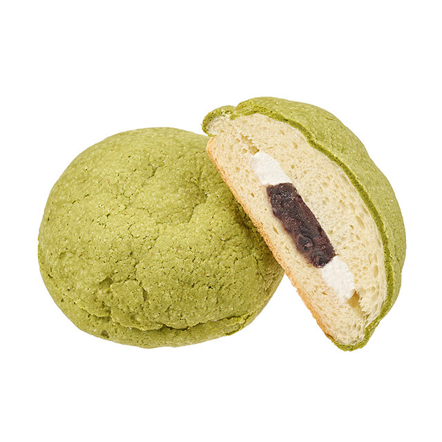 宇治抹茶メロンパン（つぶあん&ホイップ）