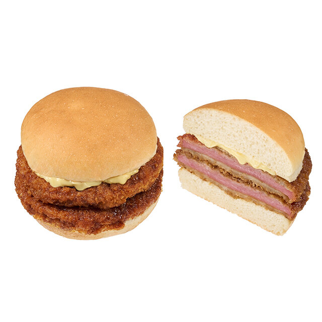 200g超！ダブルハムカツバーガー