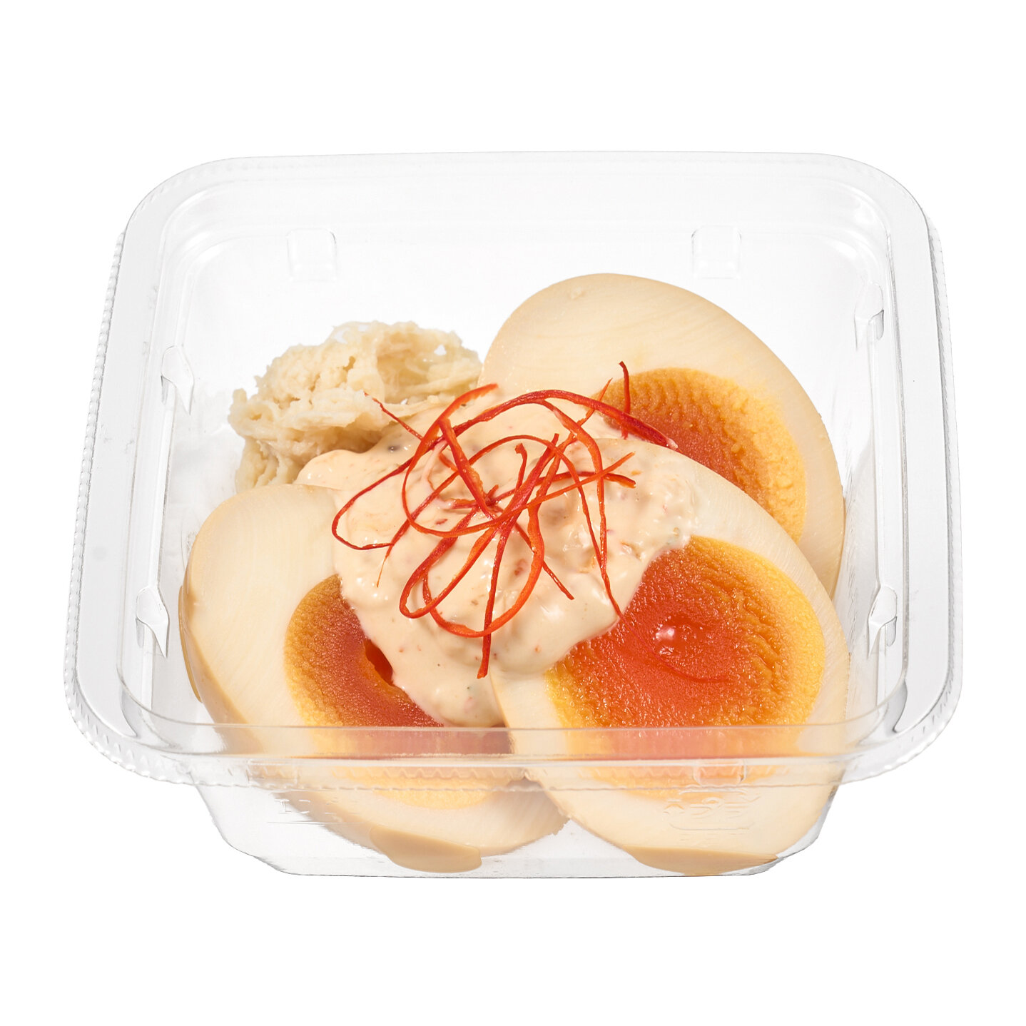 たんぱく質が摂れる！半熟煮たまご＆蒸し鶏～味噌七味マヨソース～