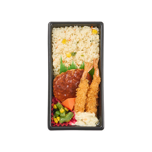 手仕込み海老フライ＆ハンバーグ弁当