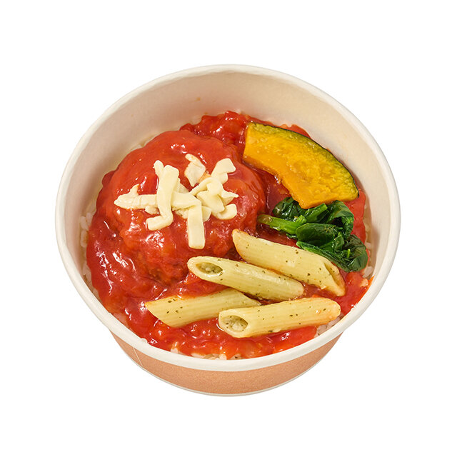 1食分の緑黄色野菜が摂れるトマトハンバーグ丼