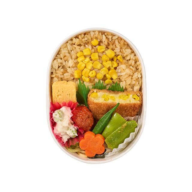 夏の味覚＆とうもろこしご飯わっぱ弁当（バター風味ご飯）　