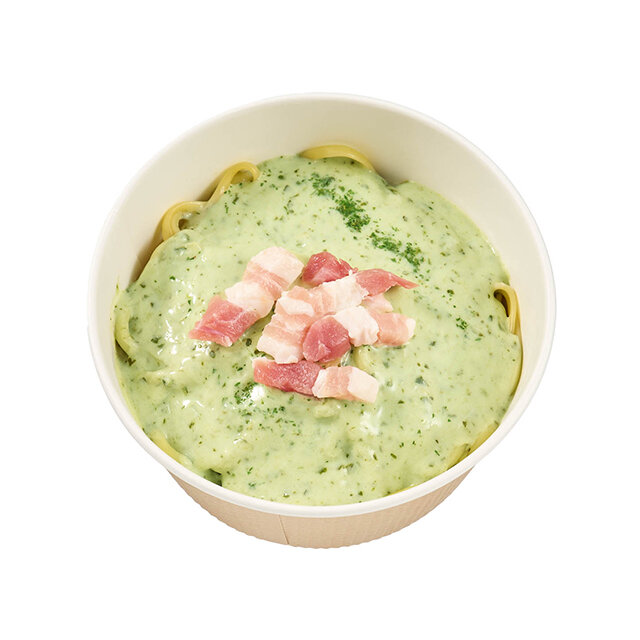 パンチェッタのバジルクリーム